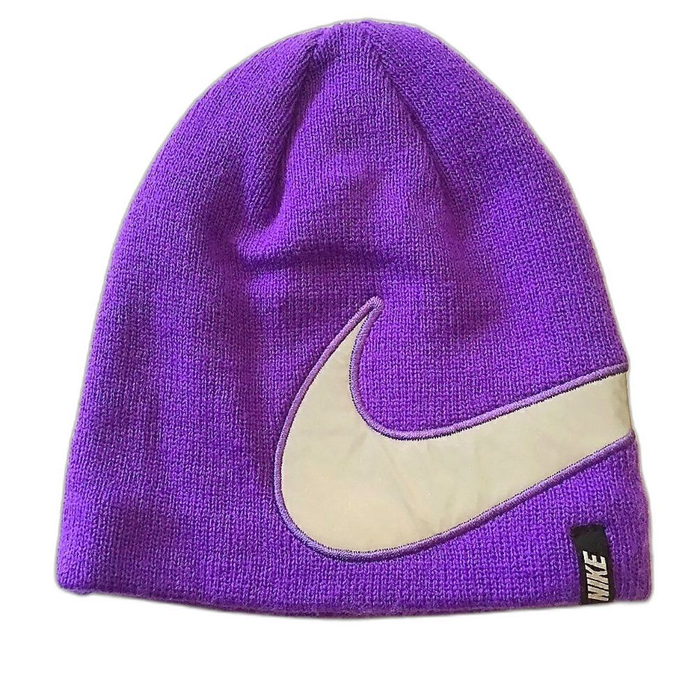 Nike Purple Shimmer Swoosh Beanie Kids Size 4-6X